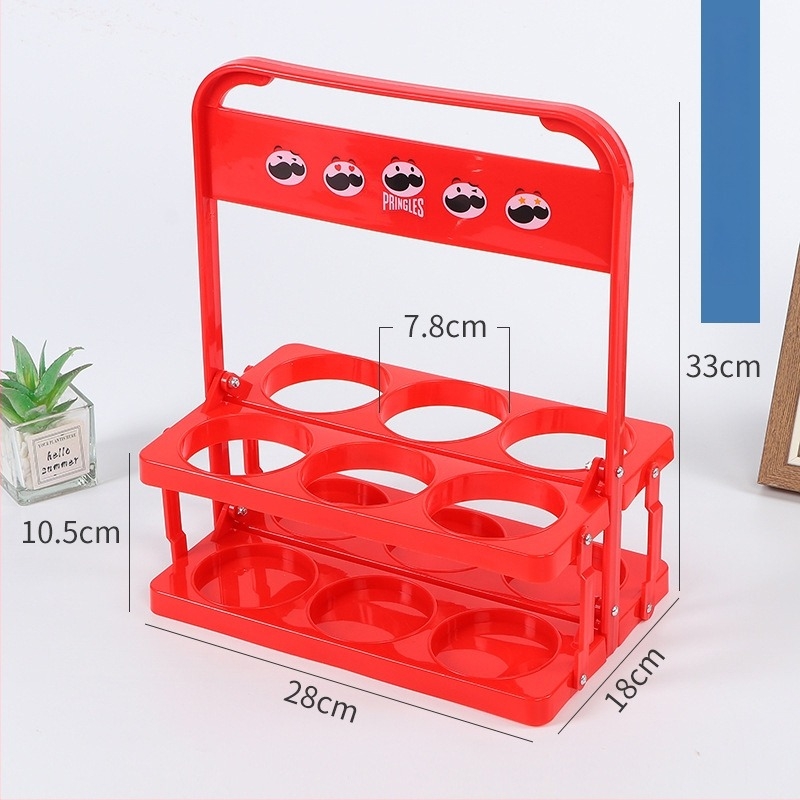 Műanyag sörkosár, összecsukható, hordozható, 6 üveg kapacitással