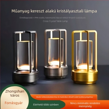 Yuelin Bg6004 Kristálykeresztes asztali lámpa, fém foglalattal, luxus stílus, feszültség ≤36V