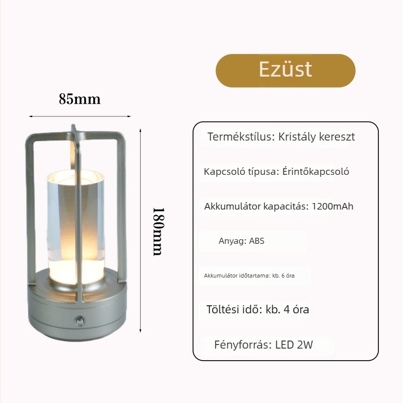 Yuelin Bg6004 Kristálykeresztes asztali lámpa, fém foglalattal, luxus stílus, feszültség ≤36V