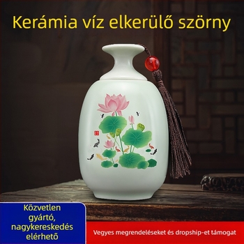 Jufudi porcelán váza lotus-ponty motívummal, kínai stílus