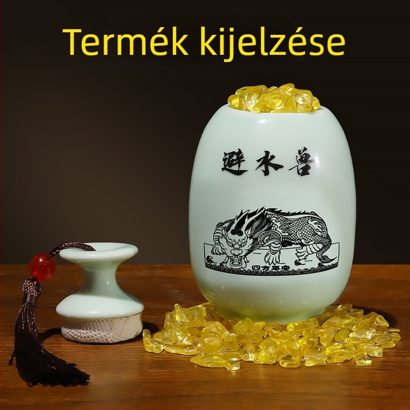 Jufudi porcelán váza lotus-ponty motívummal, kínai stílus