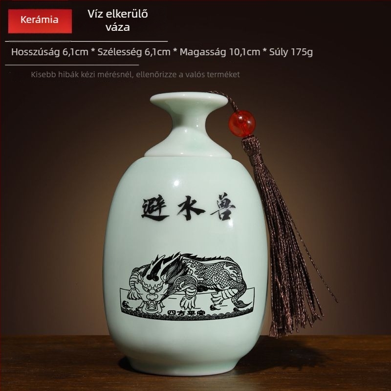 Jufudi porcelán váza lotus-ponty motívummal, kínai stílus