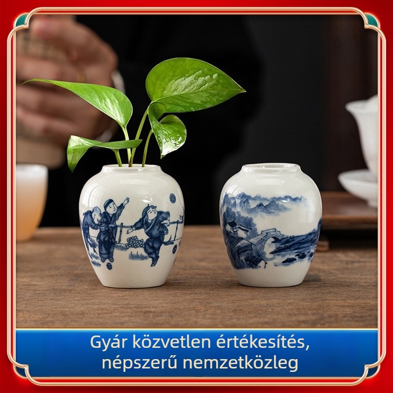 Paint Tang porcelán váza, modern egyszerű stílus (Porcelán, Paint Tang, Váza, Modern egyszerű stílus, Ajándékra kész)
