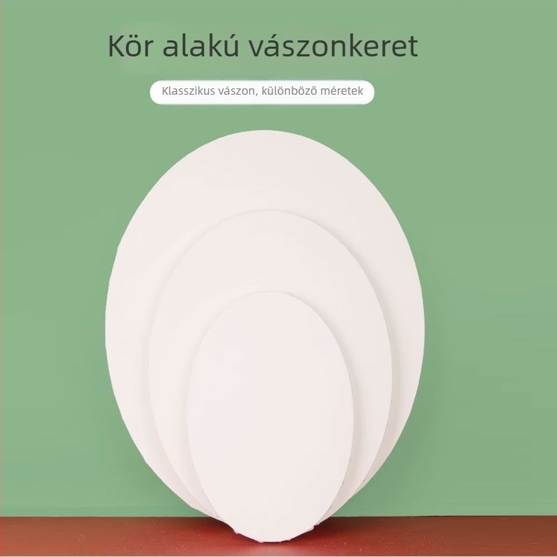 Oval olajfestő keret 100% pamutvászon — üres vászon, finom textúra