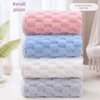 Törölköző/Arc törölköző – korall bársony, nedvszívó, nem hullik szálat; 150D, sima szövés, 50-80 g