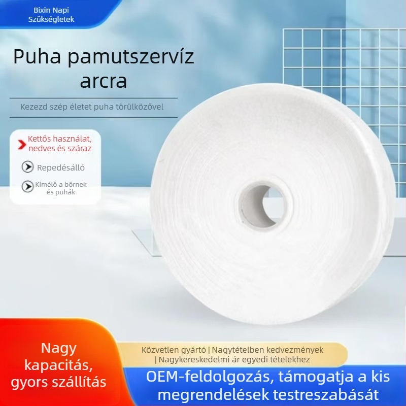 Rosman egyszer használatos arc törölközők, vastagított, kettős használat száraz és nedves tisztításhoz, pamut