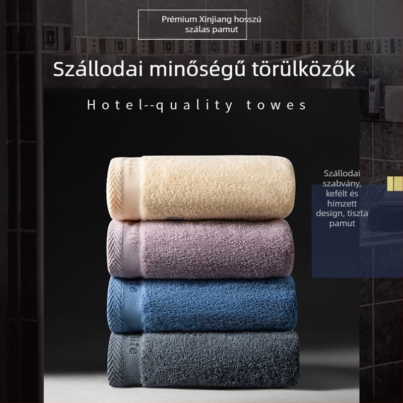 Pu Xi 100% pamut arc törölköző, puha és nedvszívó, sima szövésű, 120–140 g súlyú