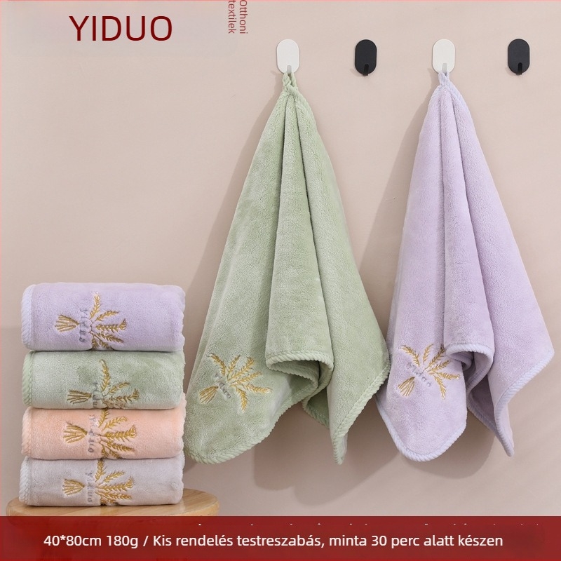 Yiduo korall fleece arc törölköző, nedvességfelszívó és puha, 170–200 g, sima szövés
