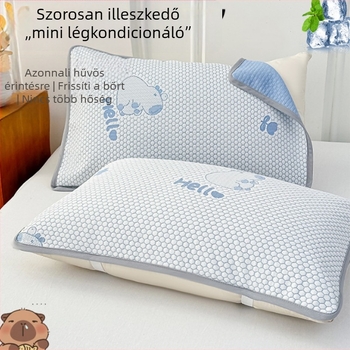 Nyári hűtő párnahuzat készlet jégmagokkal, nagy méret, alkalmas dupla vagy egyes párnákhoz, mosható