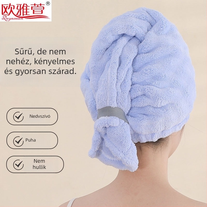 Hajszárító sapka, kiváló nedvszívó képesség és gyors száradás, vastag Bubble Velvet anyagú zuhanysapka nőknek