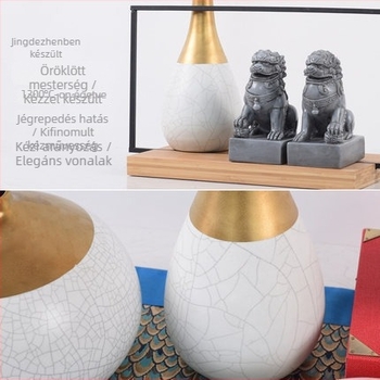 Kis szájú kerámia virágváz dekoráció, Jade slip márka, fényű luxus stílus