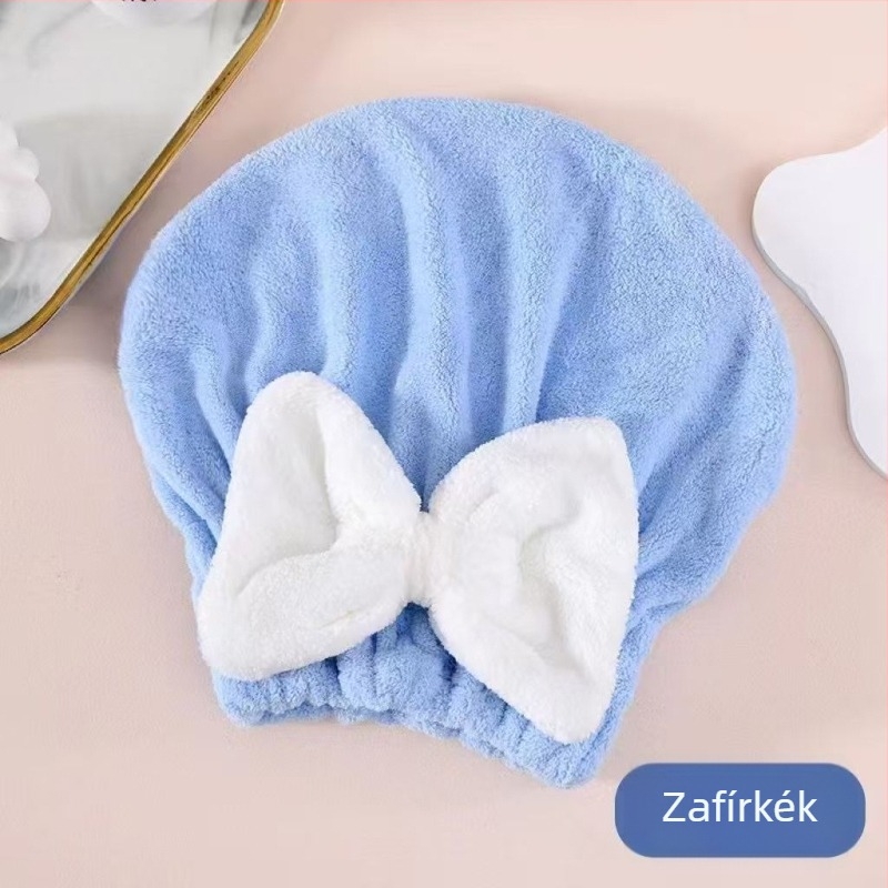 Hajszárító sapka masnival, korall polár anyag, 150d szál, 30–49 g tömeg, egyszerű szövés (Trend)