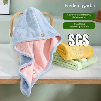 Yuyan Hajszárító sapka Coral Fleece-ből, duplarétegű, nedvszívó, gyors száradás, 120–139 g
