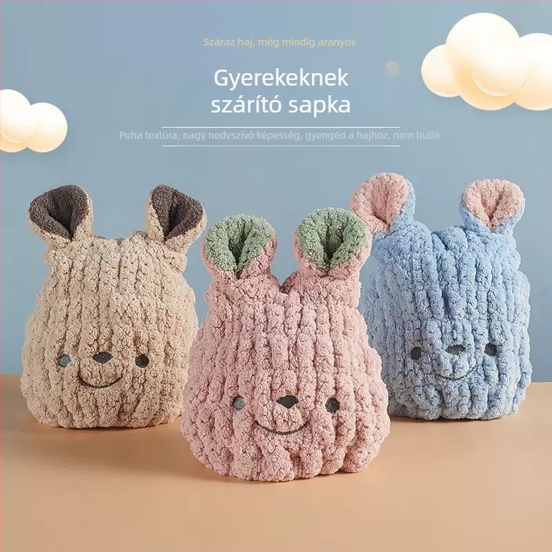 Gyerekeknek hajszárító sapka — korall polár, 120D szál, 50–79 g, Hey Beiqi