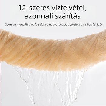 Száraz haj fejfedő – vastagabb, nedvszívó és gyorsan száradó, egy darabos turbán-stílusú zuhanysapka, korall fleece, 100–119 g, 150D szál