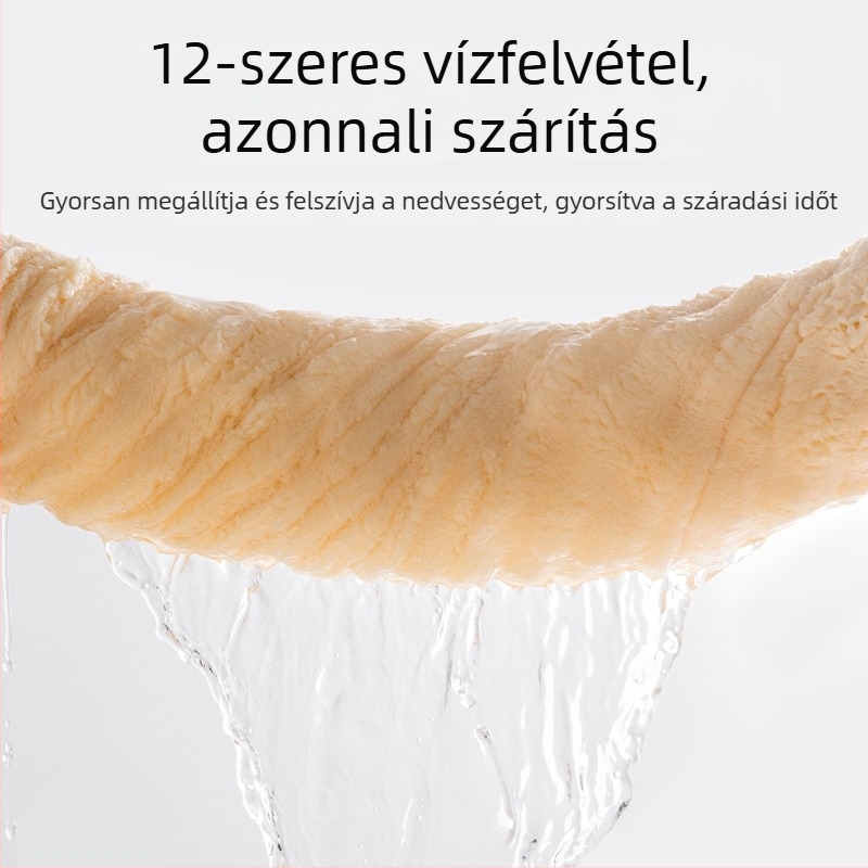 Száraz haj fejfedő – vastagabb, nedvszívó és gyorsan száradó, egy darabos turbán-stílusú zuhanysapka, korall fleece, 100–119 g, 150D szál