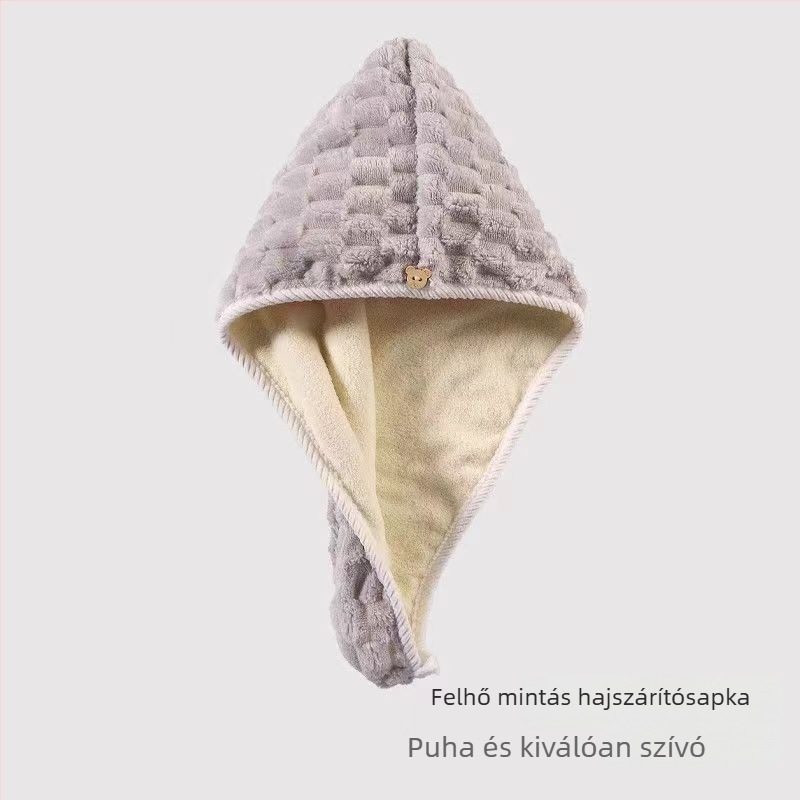Hajszárító sapka, kettős rétegű, gyors száradású, korall fleece anyagból, 150D, modell 2001