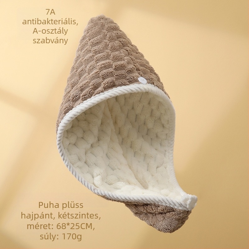 Yiduo hajszárító sapka korall plüssből, 150d szál, tömeg 170–199 g, szegélyezés