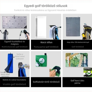 Golf törölköző hímzett logóval, finom rostból, 400 GSM, ananász mintás waffel szövés, gyors száradás