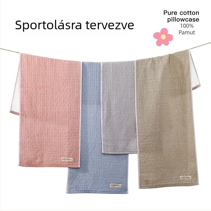 Pamut törölköző sporthoz és otthonra, puha, vékony, gyorsan száradó, 100–120 g