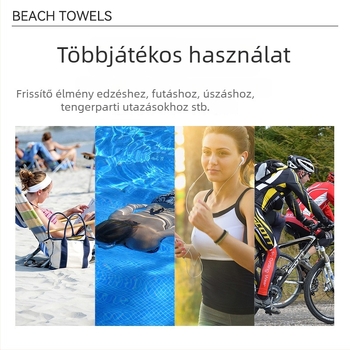 Hűtő törölköző, poliészter, 140 g/m2, egyszálas fonal, felszívódás 0–5 s