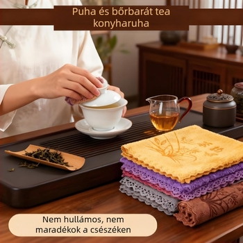 Zen ihletésű tea törlő kendő – vastagított és nedvszívó, mikroszálas anyagból (Anyag: Mikroszálas; Tömeg: 25 g; Nedvszívás: Normál)