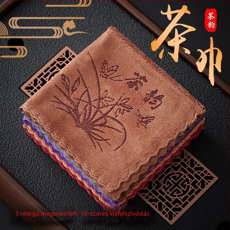 Zen ihletésű tea törlő kendő – vastagított és nedvszívó, mikroszálas anyagból (Anyag: Mikroszálas; Tömeg: 25 g; Nedvszívás: Normál)