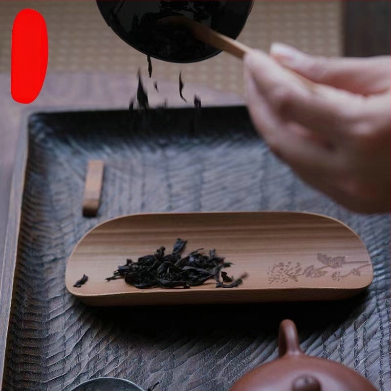 Bambusz teaceremónia három részes készlet tálcával és kiegészítőkkel — Xinmei Bamboo Art, első osztályú minőség, 2023, csomagolás, nyomtatott logó