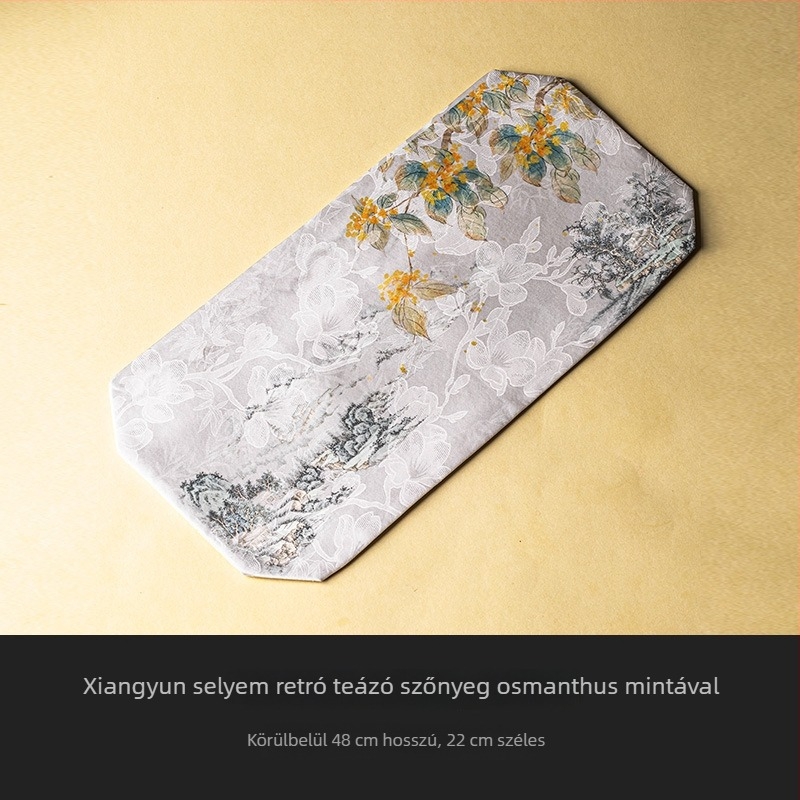 Kétszínű teázó alátét futó Fragrant Cloud Silk anyagból, Új kínai stílus, Yogehome, súly 150 g