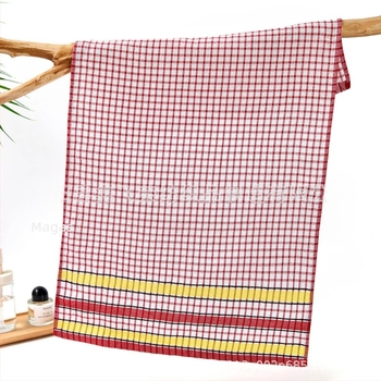 Konyhai törlőkendő jacquard szövésű, keverék fonalakból, kockás mintázat, 68 g