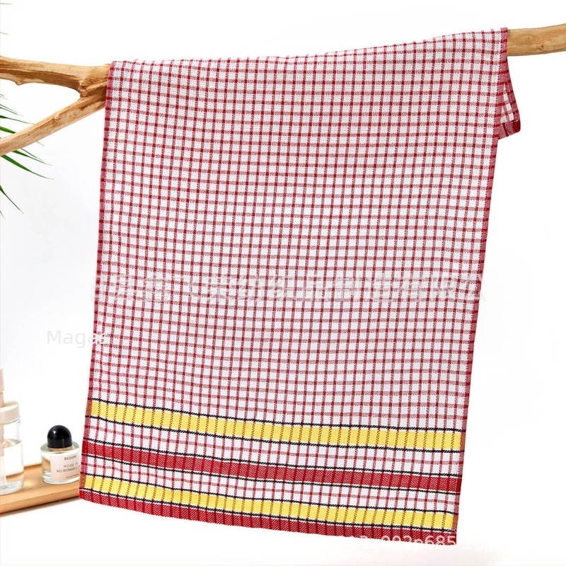 Konyhai törlőkendő jacquard szövésű, keverék fonalakból, kockás mintázat, 68 g