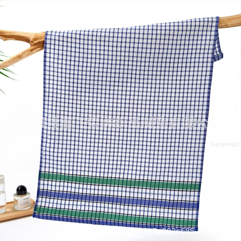 Konyhai törlőkendő jacquard szövésű, keverék fonalakból, kockás mintázat, 68 g