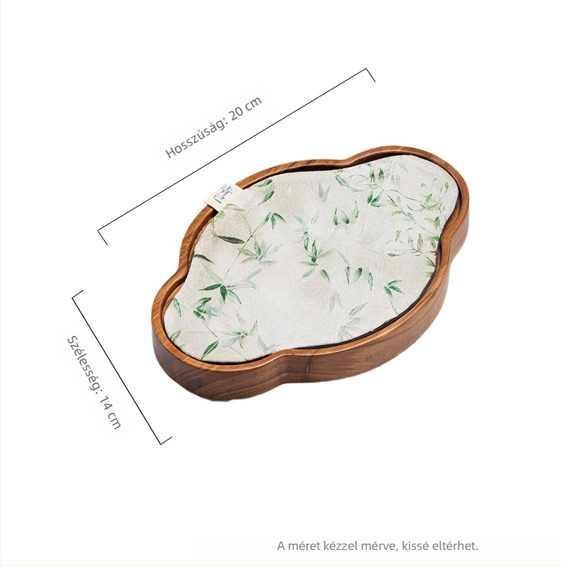 Moji kézzel készített diófa tea ceremónia készlet – fa tea tálca teáskészlettel és csészealátétekkel, polírozott felület, fényűző stílus, testreszabható