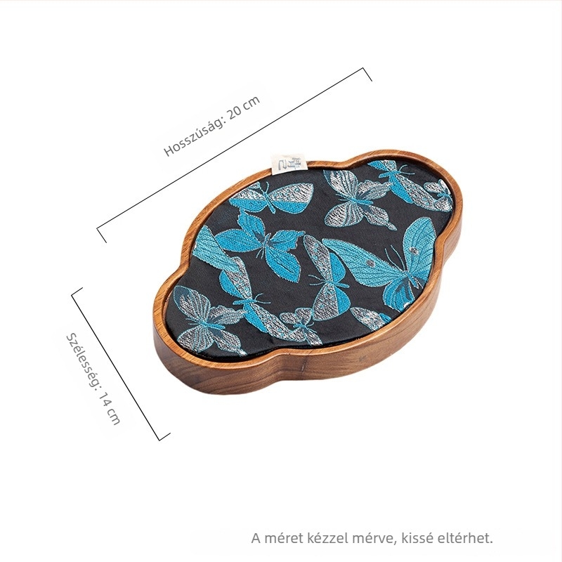 Moji kézzel készített diófa tea ceremónia készlet – fa tea tálca teáskészlettel és csészealátétekkel, polírozott felület, fényűző stílus, testreszabható