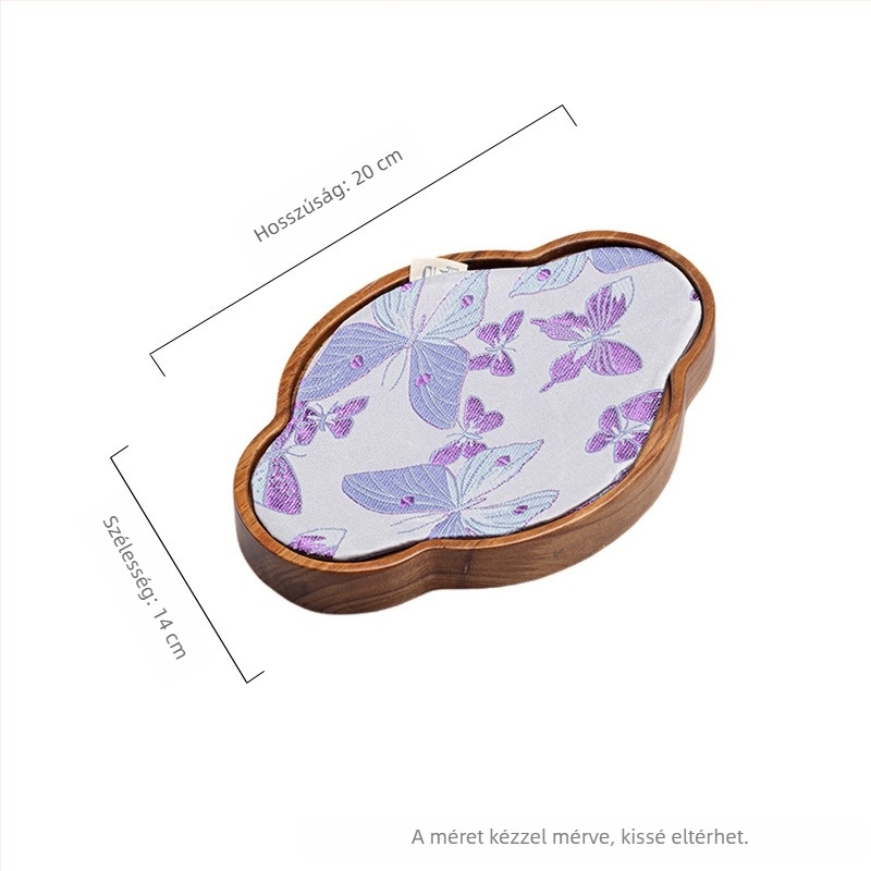 Moji kézzel készített diófa tea ceremónia készlet – fa tea tálca teáskészlettel és csészealátétekkel, polírozott felület, fényűző stílus, testreszabható