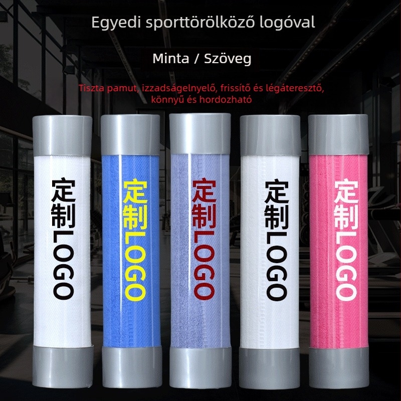 Sport törölköző pamutból, 140 g, 0-5 s nedvszívás, logó nyomtatás vagy hímzés lehetséges