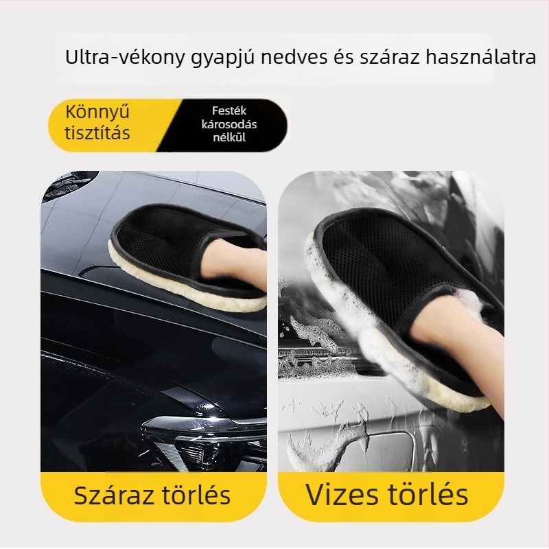 Autóápolási kesztyű — plüss anyag, Pluche márka, modell J007, medve mancstílus