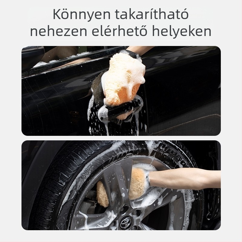 Autóápolási kesztyű — plüss anyag, Pluche márka, modell J007, medve mancstílus