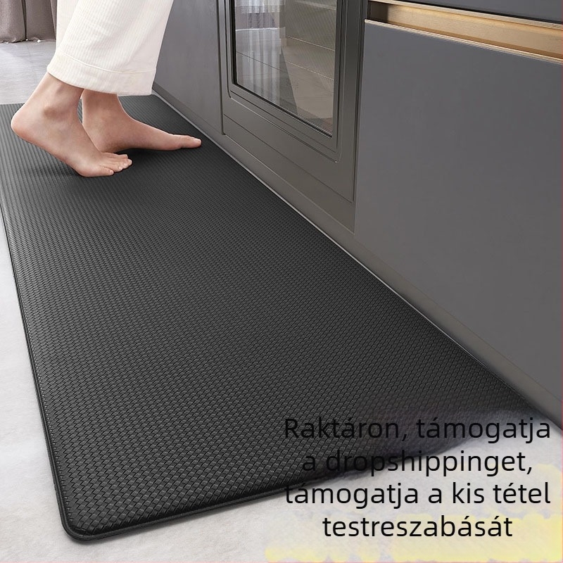 Négyzet alakú PVC bőrhatású padlómat konyhához és előszobába, vízálló, olajálló, csúszásmentes, fáradtságcsökkentő, mosható, egyszínű