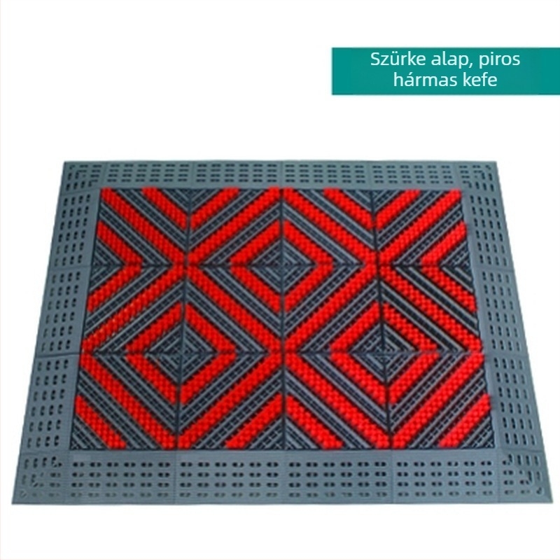 Három az egyben bejárati szőnyeg, műanyag kültéri csúszásmentes négyzet alakú