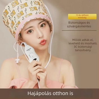Otthoni használatra szánt elektromos melegítő hajkalap spa melegítéssel, hajmaszk-kezelés, szárító sapka, levehető és mosható