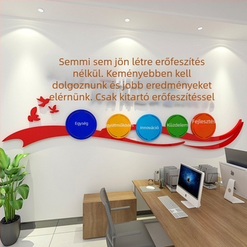 Iroda dekorációs szlogenek – 3D-s akril falidíszek a csapat inspirációjáért és a vállalati kultúráért