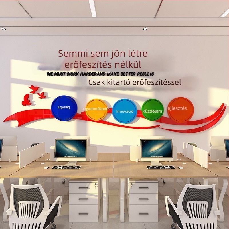 Iroda dekorációs szlogenek – 3D-s akril falidíszek a csapat inspirációjáért és a vállalati kultúráért