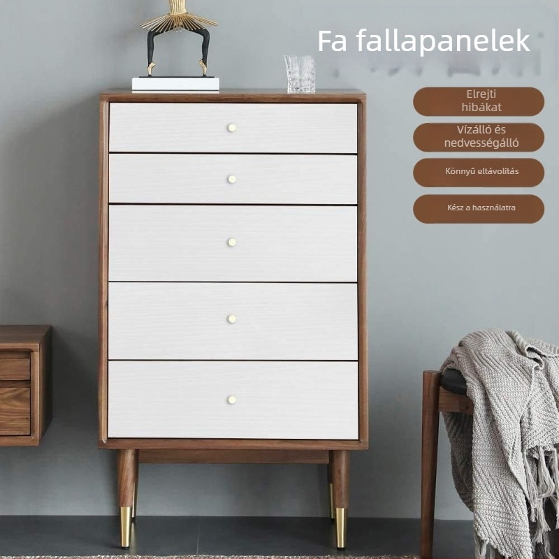 PVC anyagú falmatricák bútorfelújításhoz — vízálló, fa mintázat, önragasztó, Runye márka; alkalmas nappalira, hálószobára, dolgozószobára és konyhára