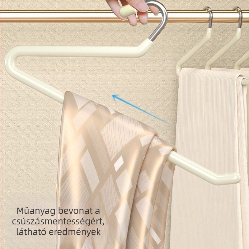 Libaformájú nadrágakasztó rozsdamentes acélból, csúszásmentes klipekkel, háztartási gardróbhoz, modern minimális stílus