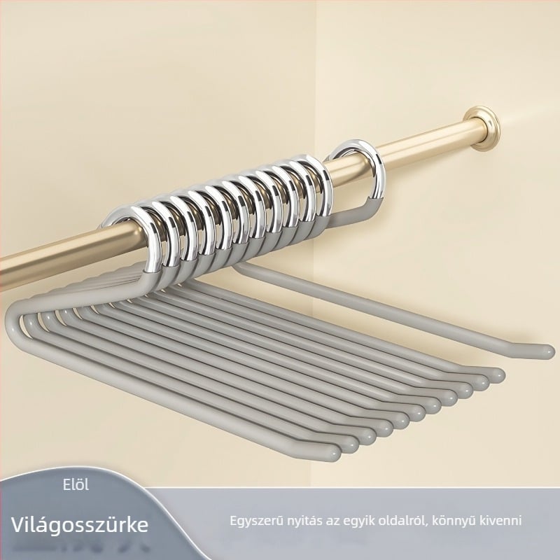 Libaformájú nadrágakasztó rozsdamentes acélból, csúszásmentes klipekkel, háztartási gardróbhoz, modern minimális stílus