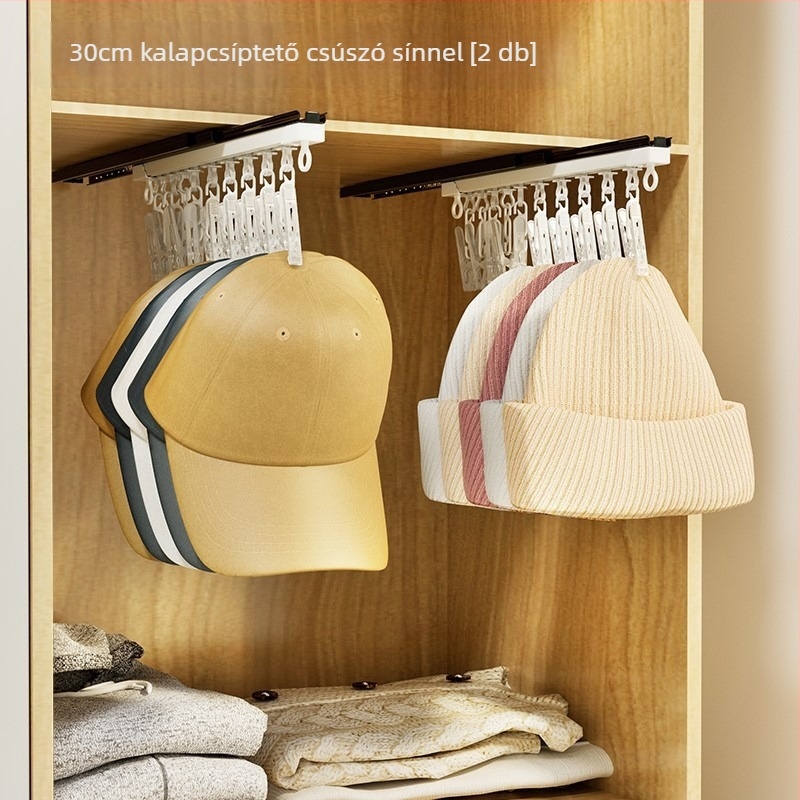 Fali szerelésű réz dupla kampós akasztó csúszó sínnel, 20–30 kg teherbírás, könnyű luxus stílus