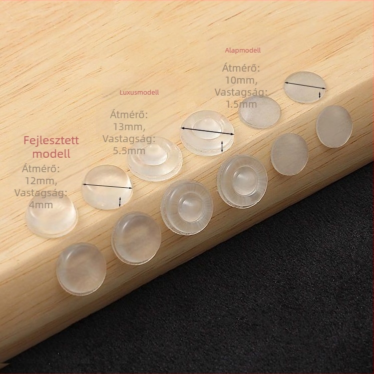 Szekrényajtó ütközésgátló párna gumival, öntapadós, csendes csillapító, csúszásmentes, 3M ragasztó