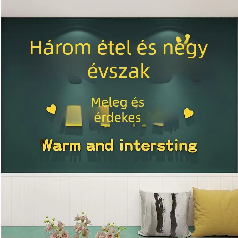 Akril 3D falióra tükrös matricákkal, modern, letisztult falidekor a nappaliba, étterembe és kereskedelmi helyiségekbe