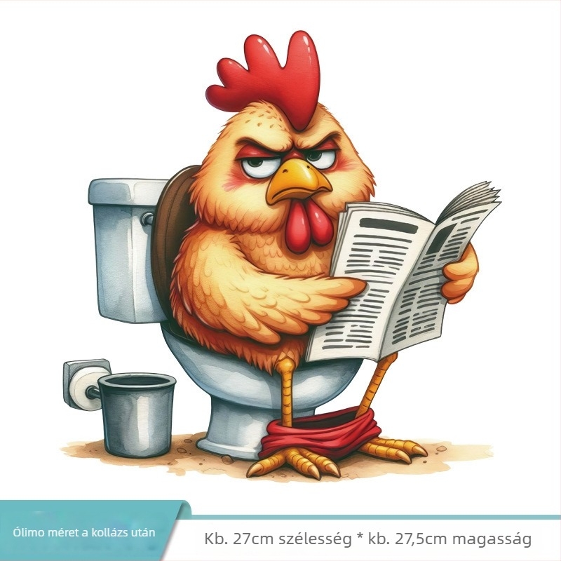 Rajzfilm állatok WC faliképe – oroszlán és zebra, PVC, öntapadós, rajzfilm stílus